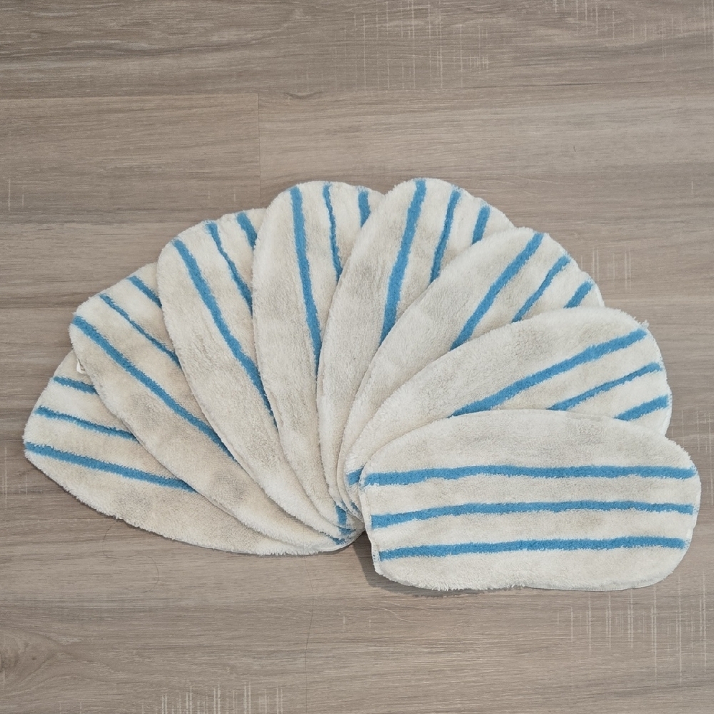 Striped White and Blue Mop Pads